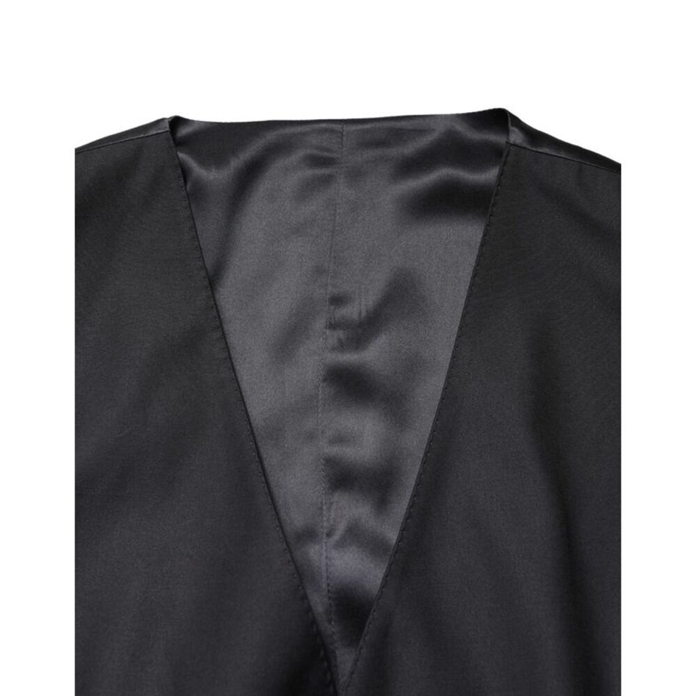 Dolce & Gabbana Black Wool Single Breasted Men Waistcoat Men's Vest